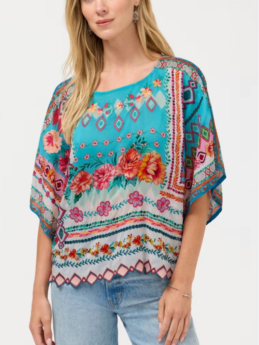 Johnny Was Mabi Blouse in Renata Scarf